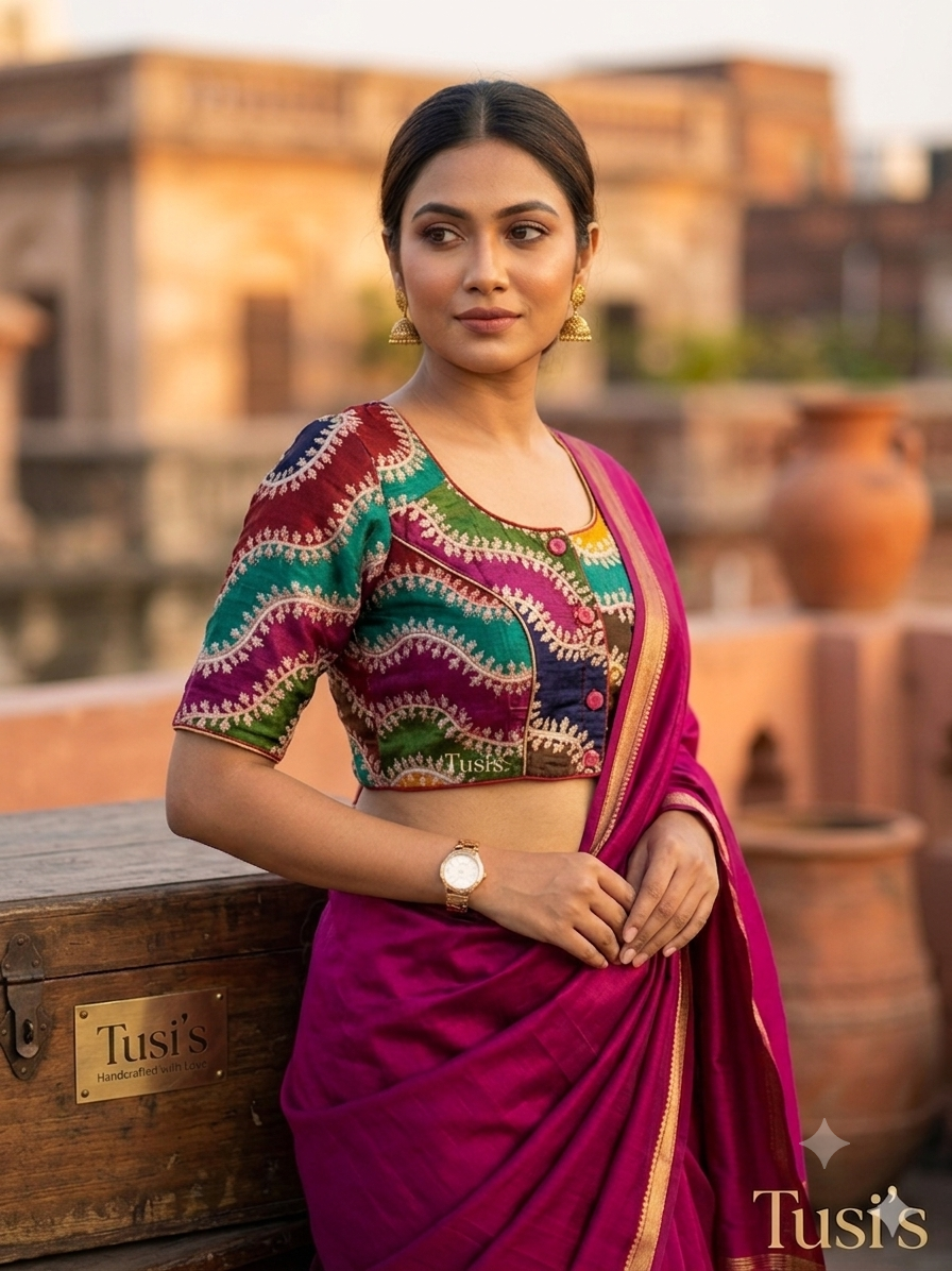 জয়পুরি সিল্কের ব্লাউজ