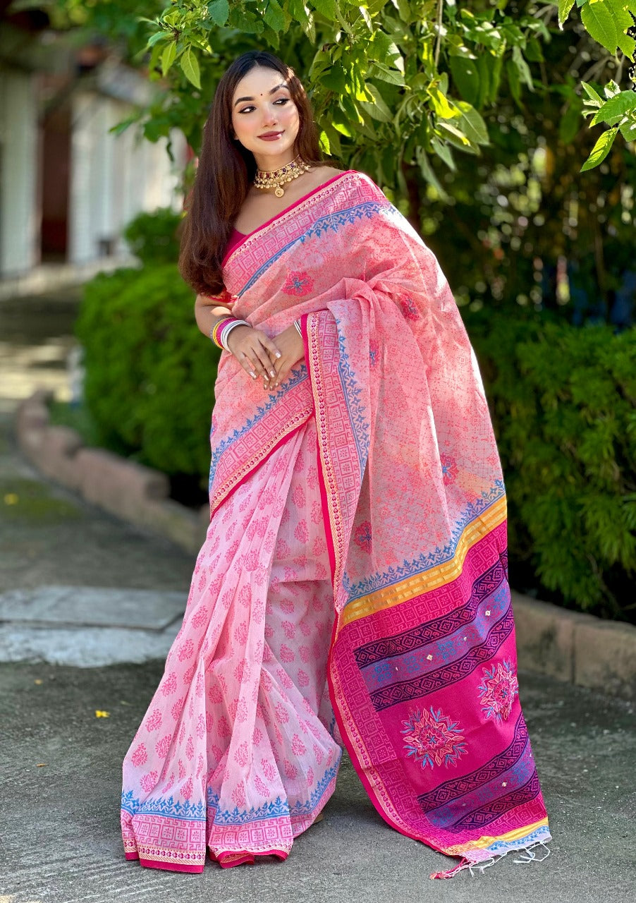 Boutique Saree-THS-baby pink