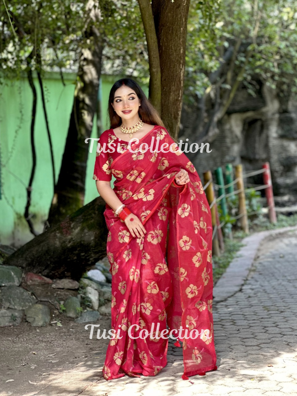 Semi Moslin Silk Saree