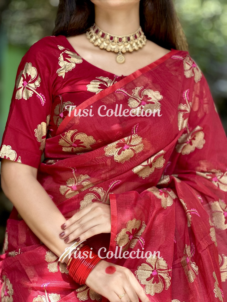 Semi Moslin Silk Saree