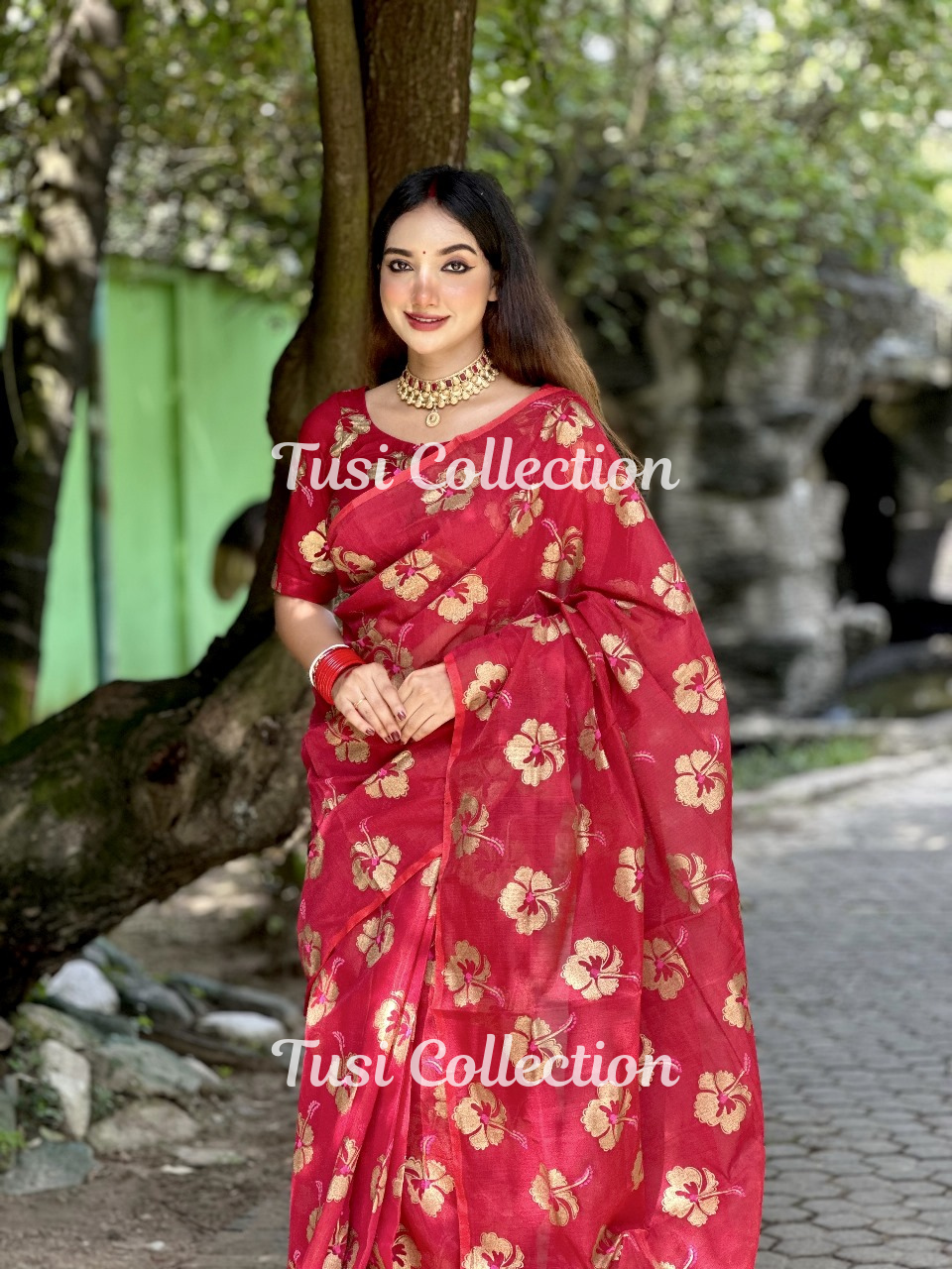 Semi Moslin Silk Saree