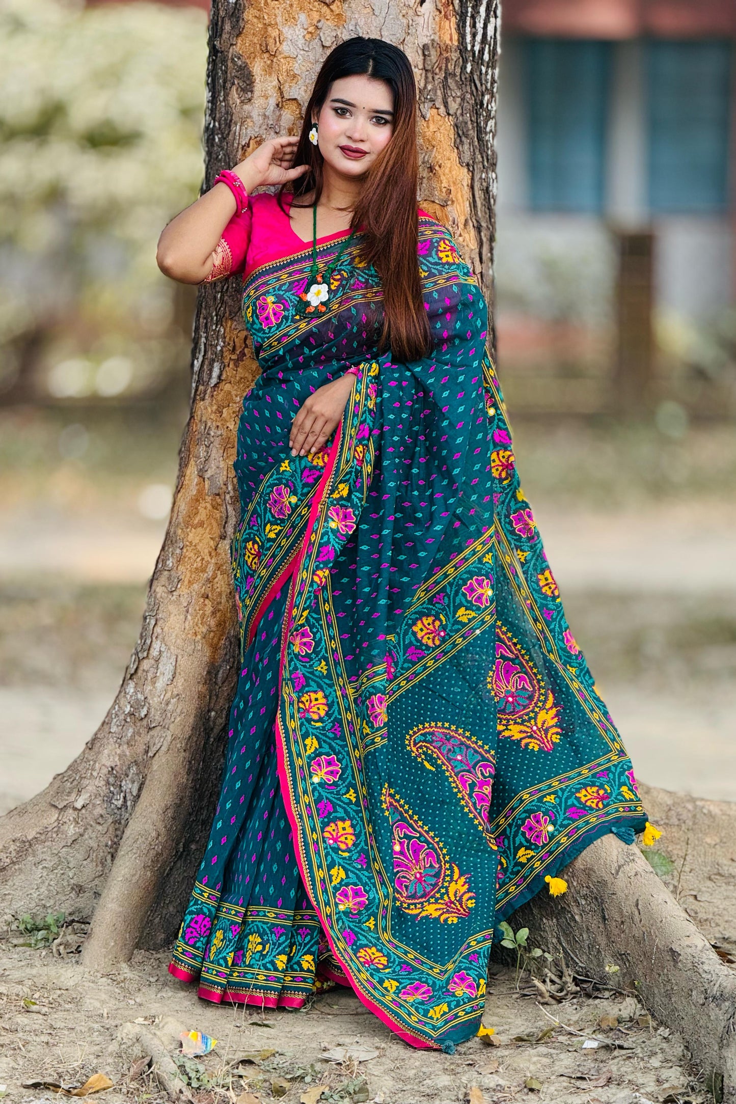 প্রিমিয়াম হাফসিল্ক বুটিক শাড়ি