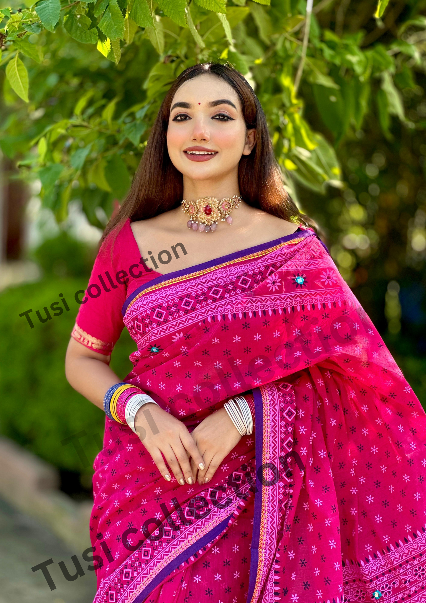 প্রিমিয়াম হাফসিল্ক বুটিক শাড়ি