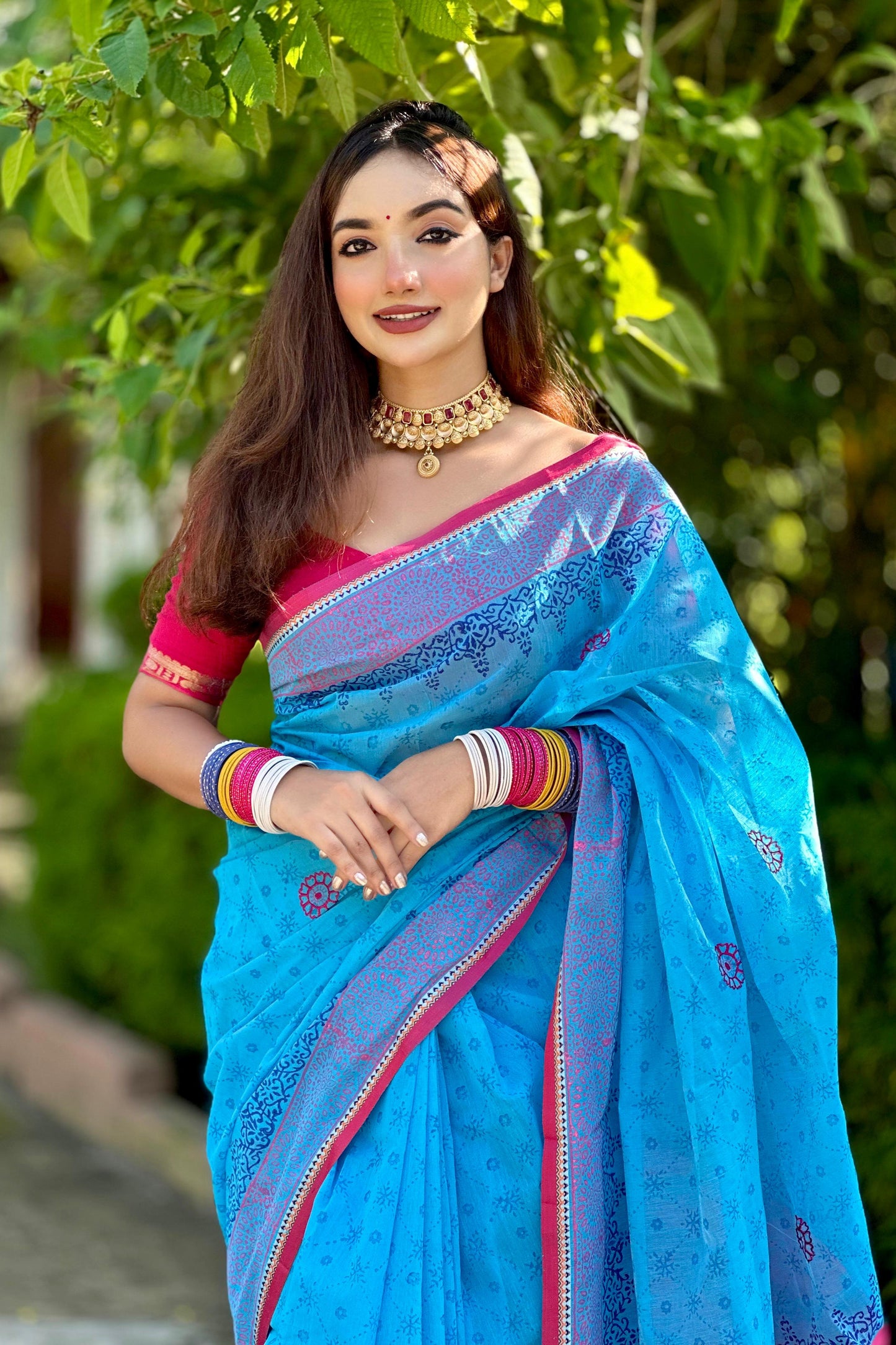 প্রিমিয়াম হাফসিল্ক বুটিক শাড়ি