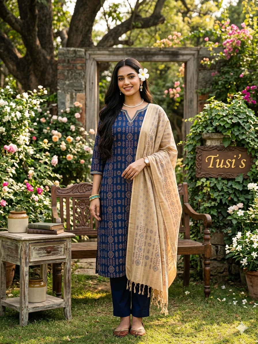 Arrong Cotton Three piece-Blue