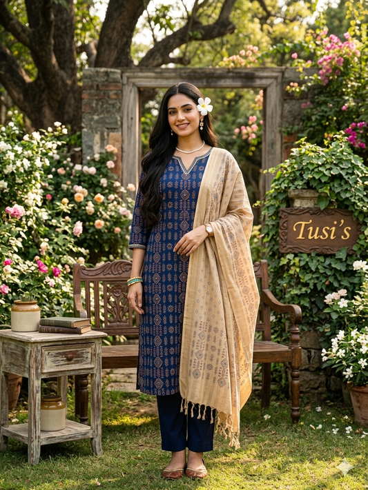 Arrong Cotton Three piece-Blue