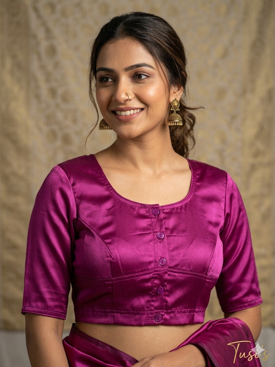 শার্টিন সিল্ক ব্লাউজ