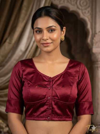 শার্টিন সিল্ক ব্লাউজ