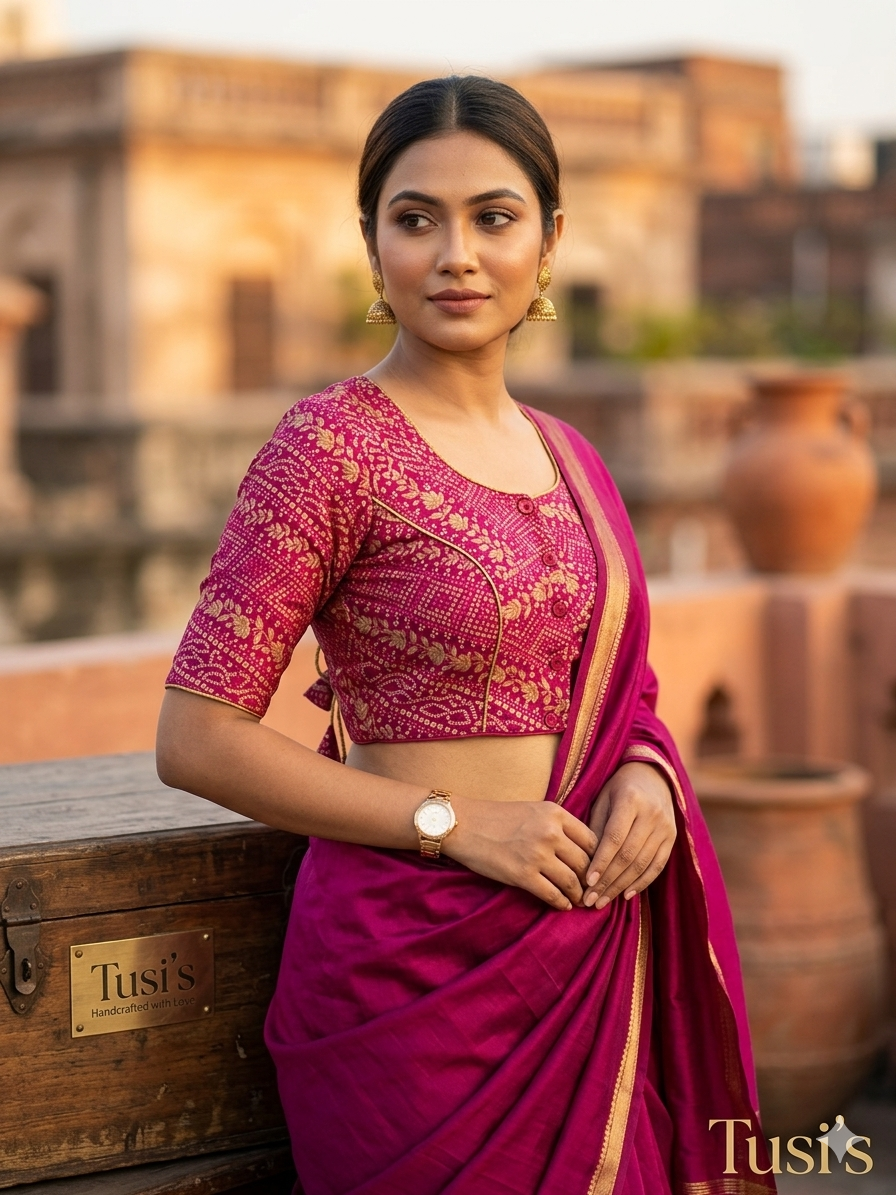 জয়পুরি সিল্কের ব্লাউজ