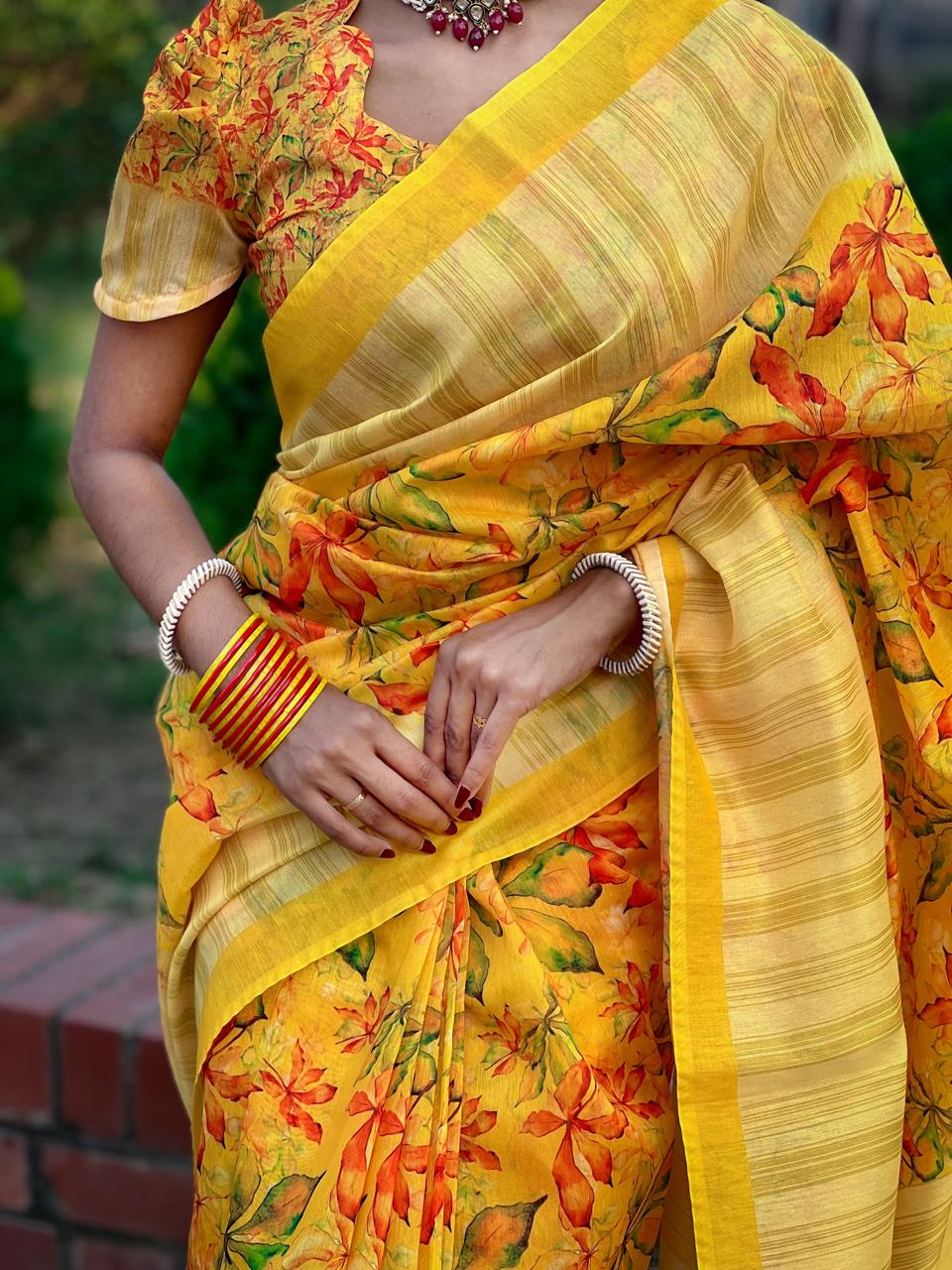 Semi Moslin Silk Saree