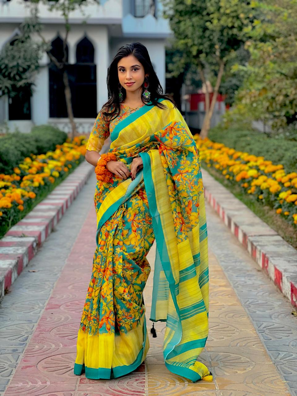 Semi Moslin Silk Saree