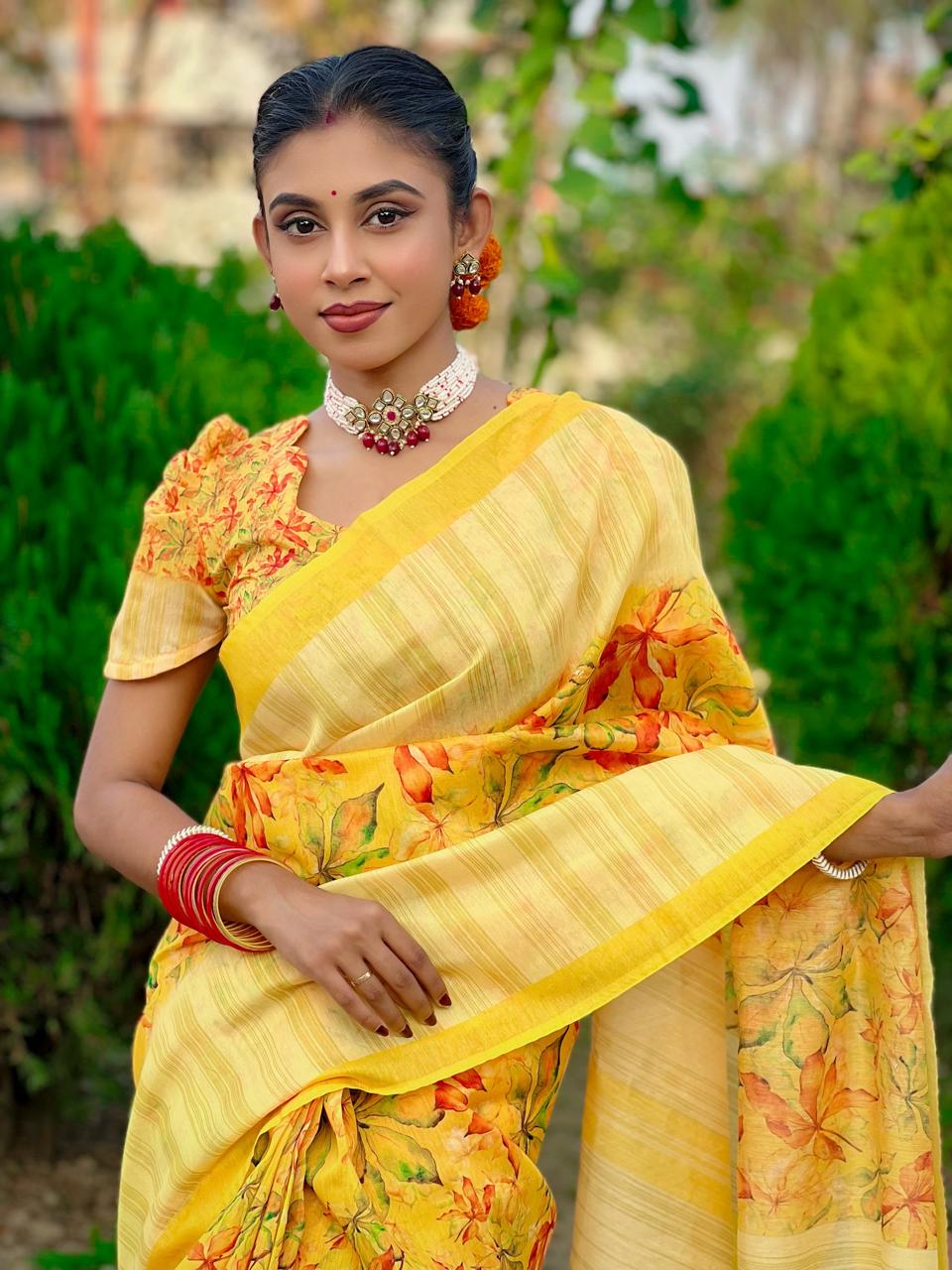 Semi Moslin Silk Saree