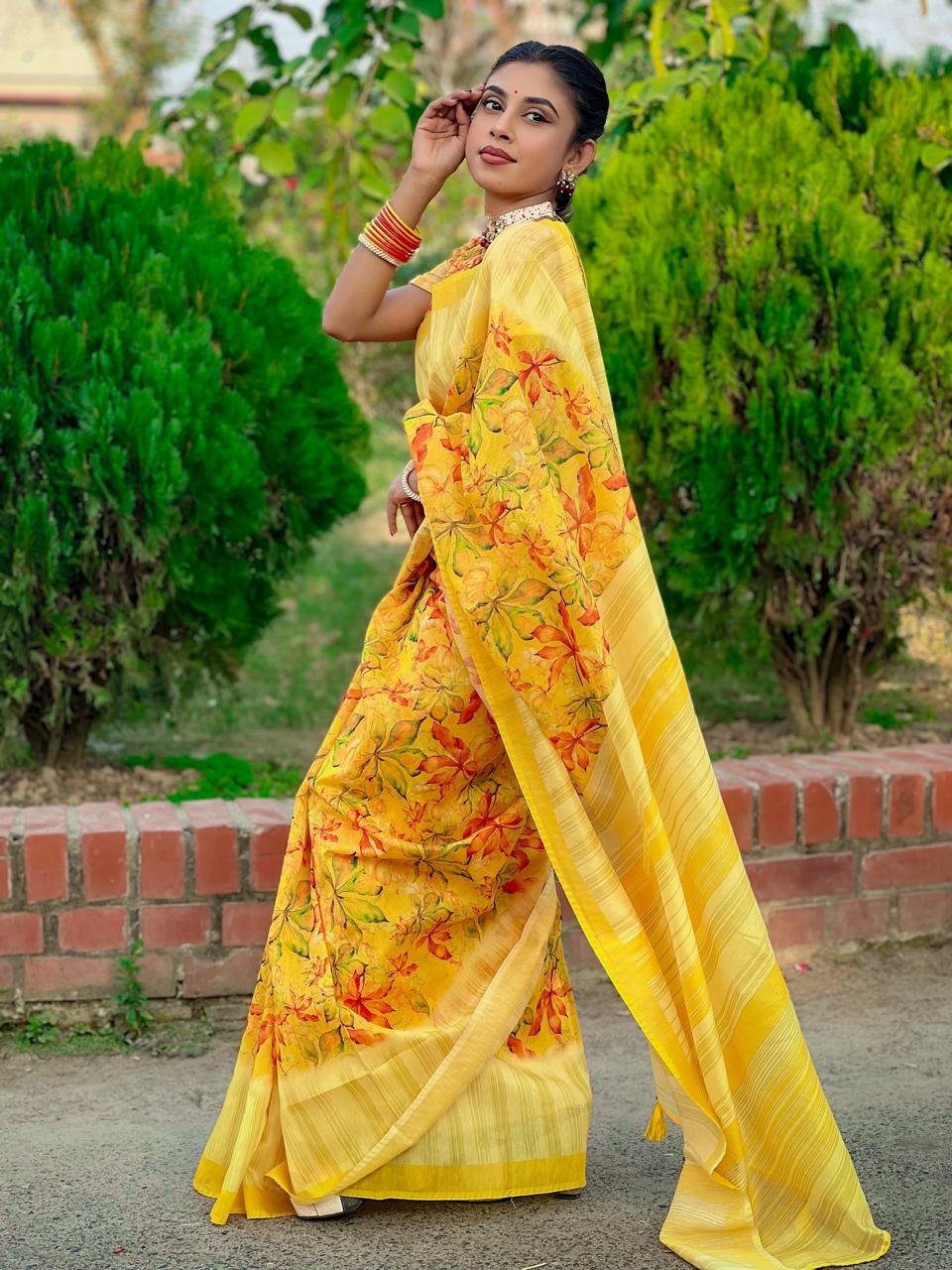 Semi Moslin Silk Saree