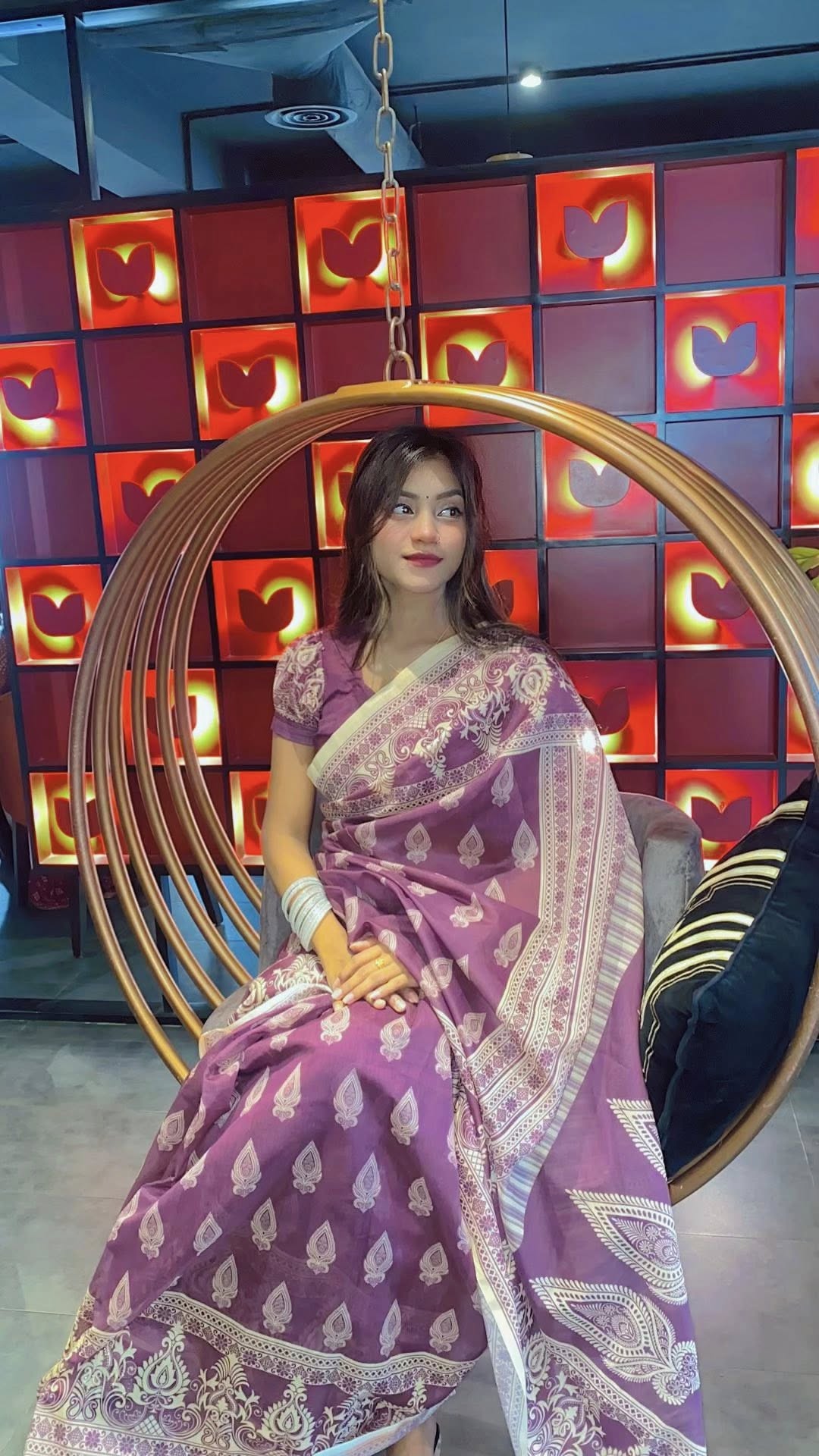 Semi Moslin Silk Saree-jam prodip
