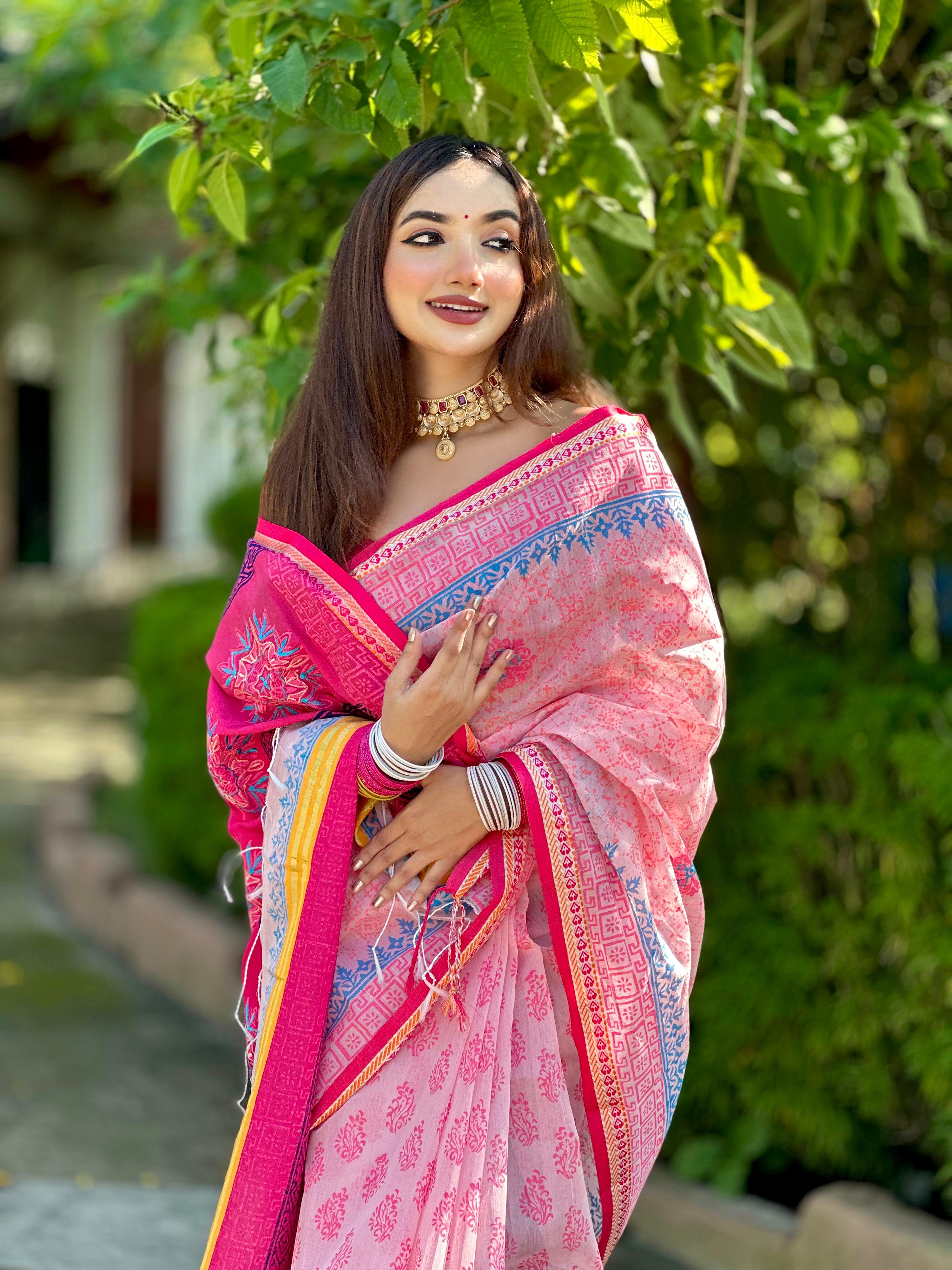 Boutique Saree-THS-baby pink