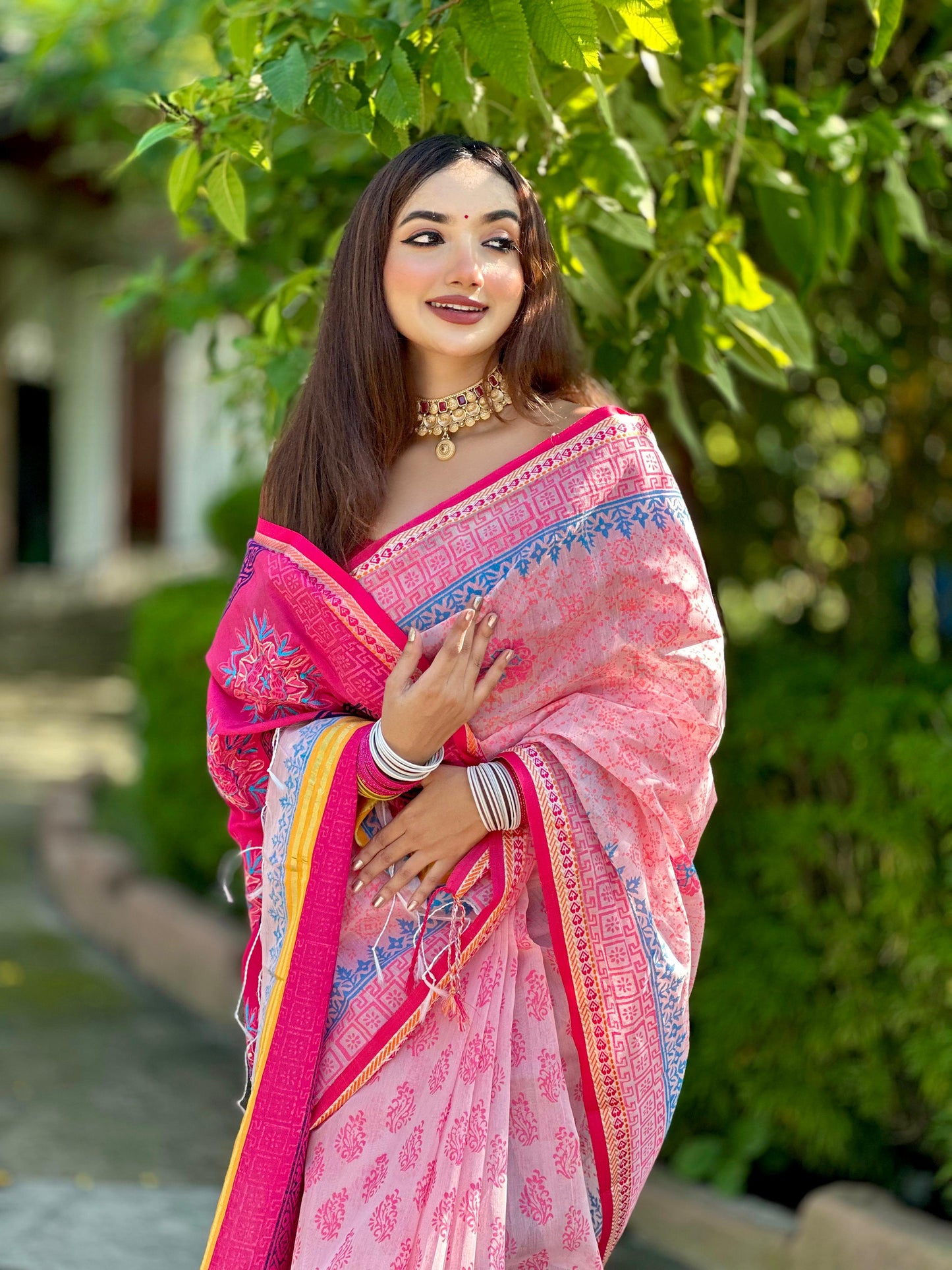 Boutique Saree-THS-baby pink