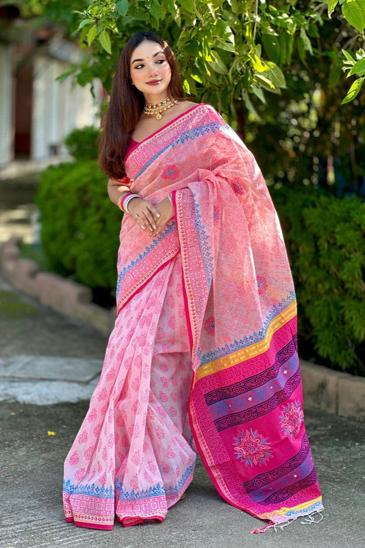 প্রিমিয়াম হাফসিল্ক বুটিক শাড়ি