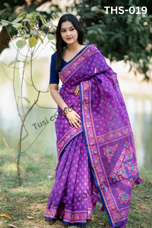 প্রিমিয়াম হাফসিল্ক বুটিক শাড়ি