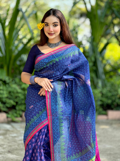 প্রিমিয়াম হাফসিল্ক বুটিক শাড়ি