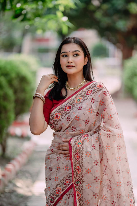 প্রিমিয়াম হাফসিল্ক বুটিক শাড়ি