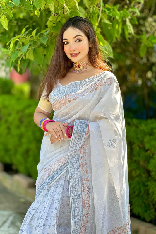 প্রিমিয়াম হাফসিল্ক বুটিক শাড়ি