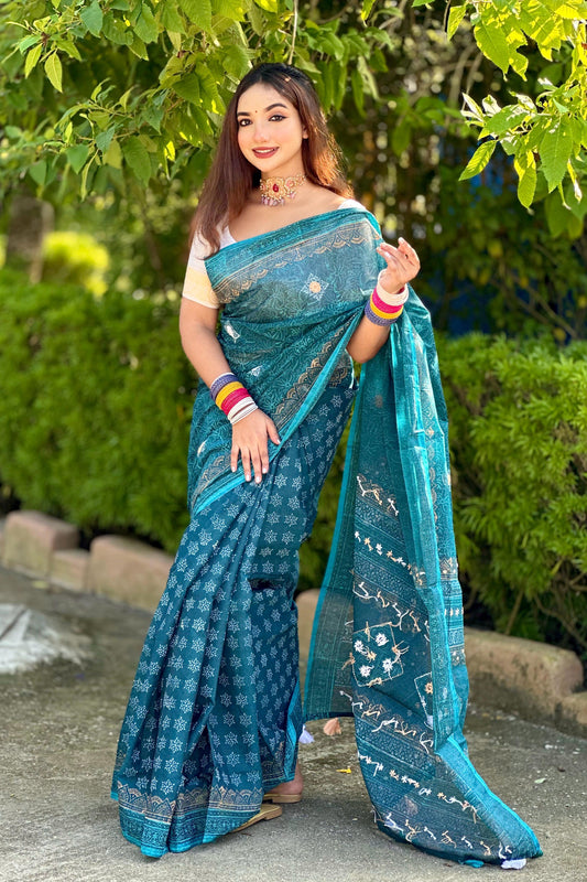 প্রিমিয়াম হাফসিল্ক বুটিক শাড়ি