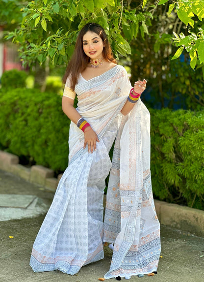 প্রিমিয়াম হাফসিল্ক বুটিক শাড়ি