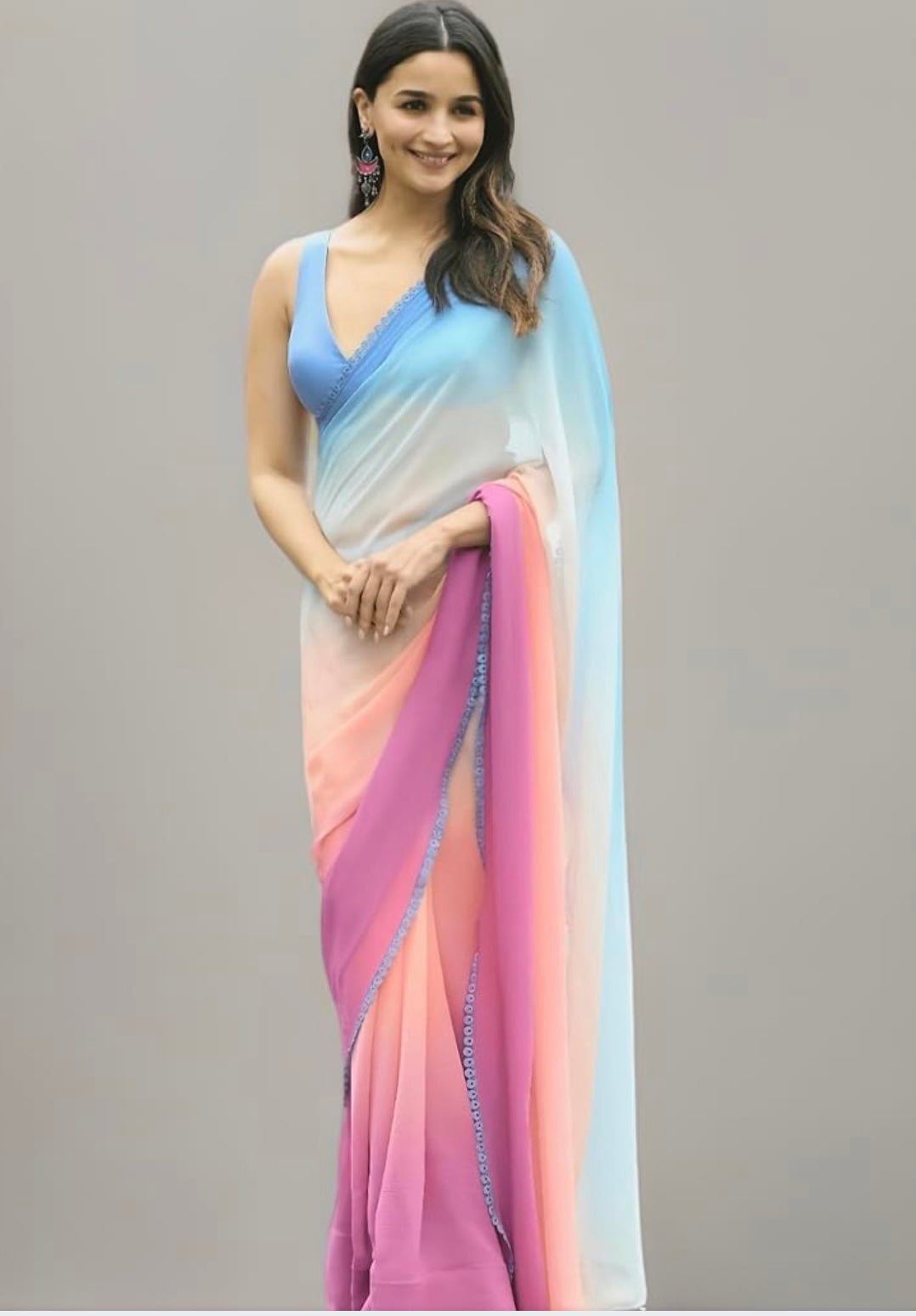 ইন্ডিয়ান প্রিমিয়াম শিফন শাড়ি