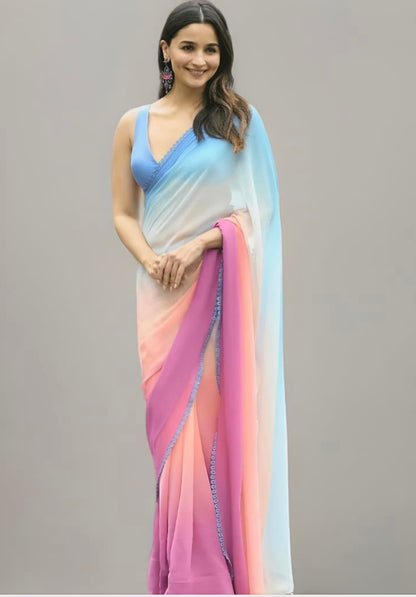 ইন্ডিয়ান প্রিমিয়াম শিফন শাড়ি