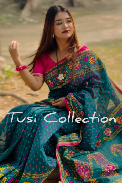 প্রিমিয়াম হাফসিল্ক বুটিক শাড়ি