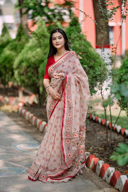 প্রিমিয়াম হাফসিল্ক বুটিক শাড়ি