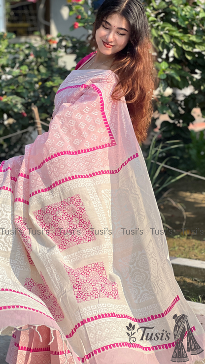 Cotton Saree-CT-PINK