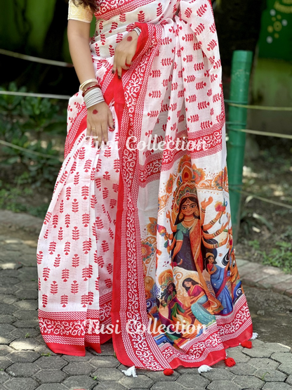 Semi Moslin Silk Saree