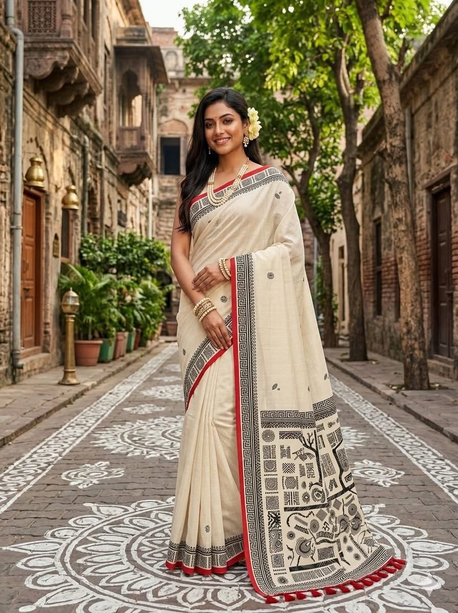 Semi Moslin Silk Saree-DG0101