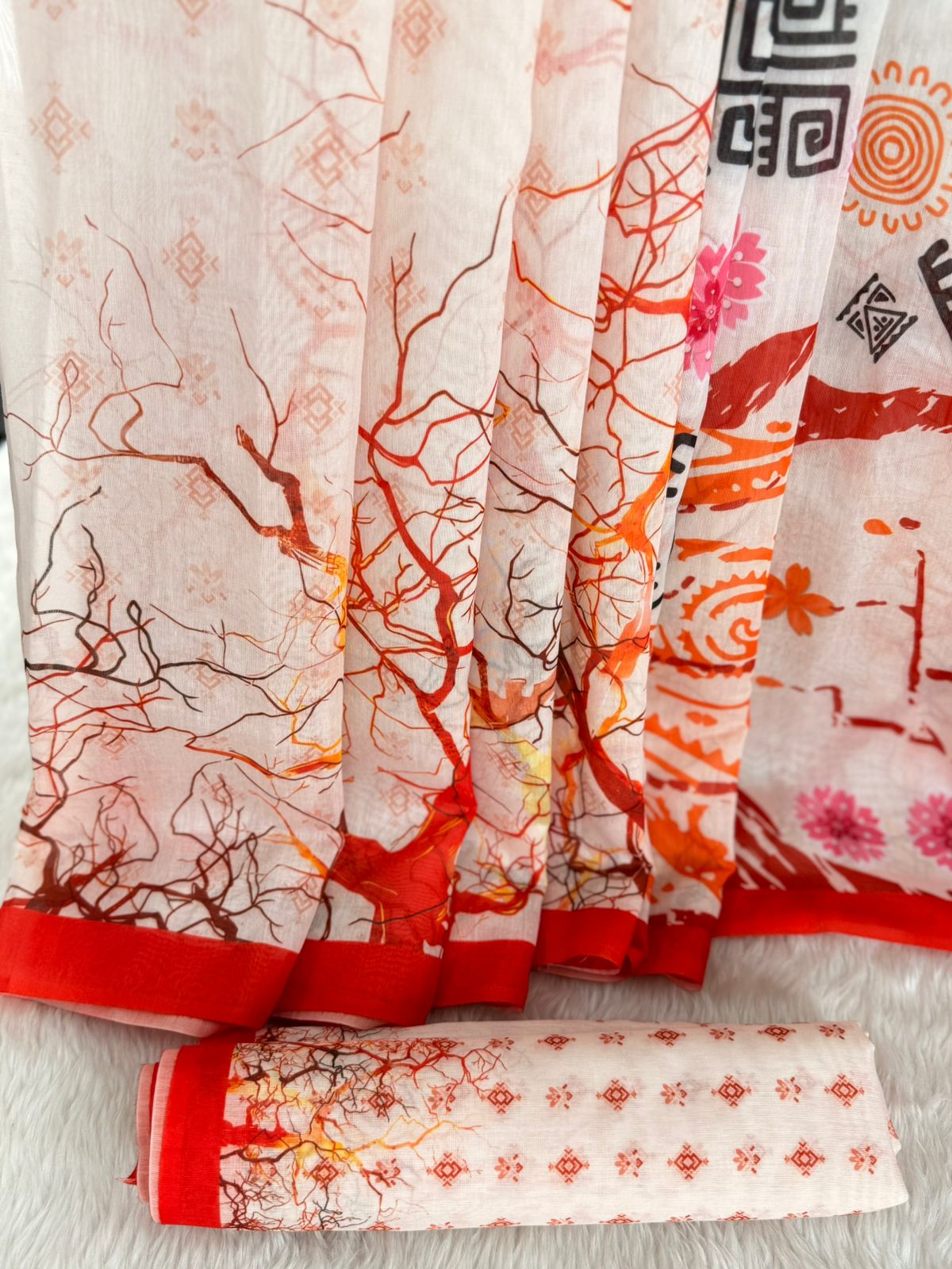 Semi Moslin Silk Saree-DG0102