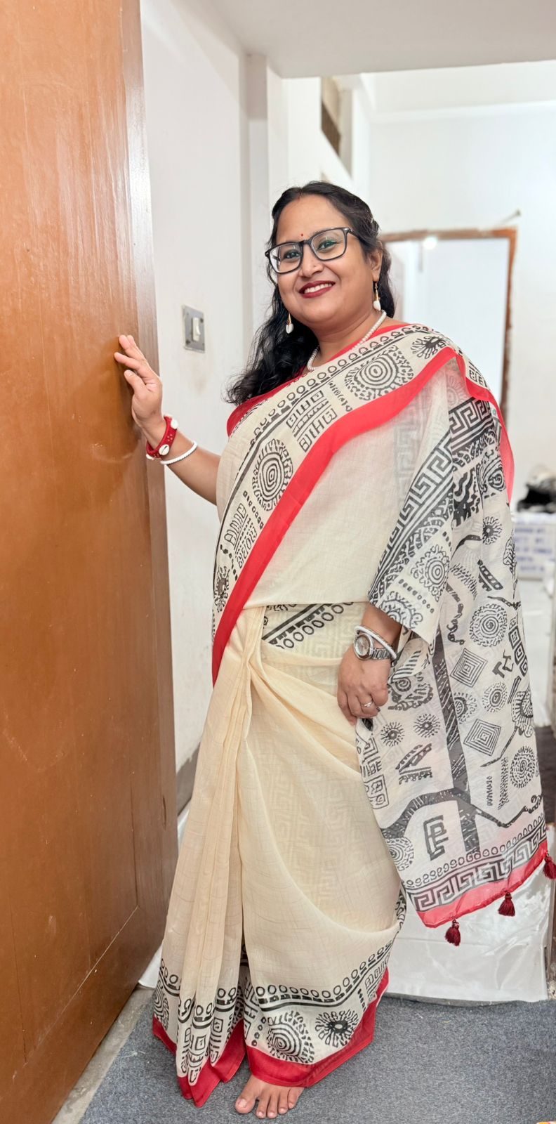 Semi Moslin Silk Saree-DG0101