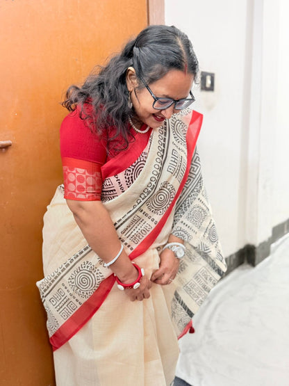 Semi Moslin Silk Saree-DG0101