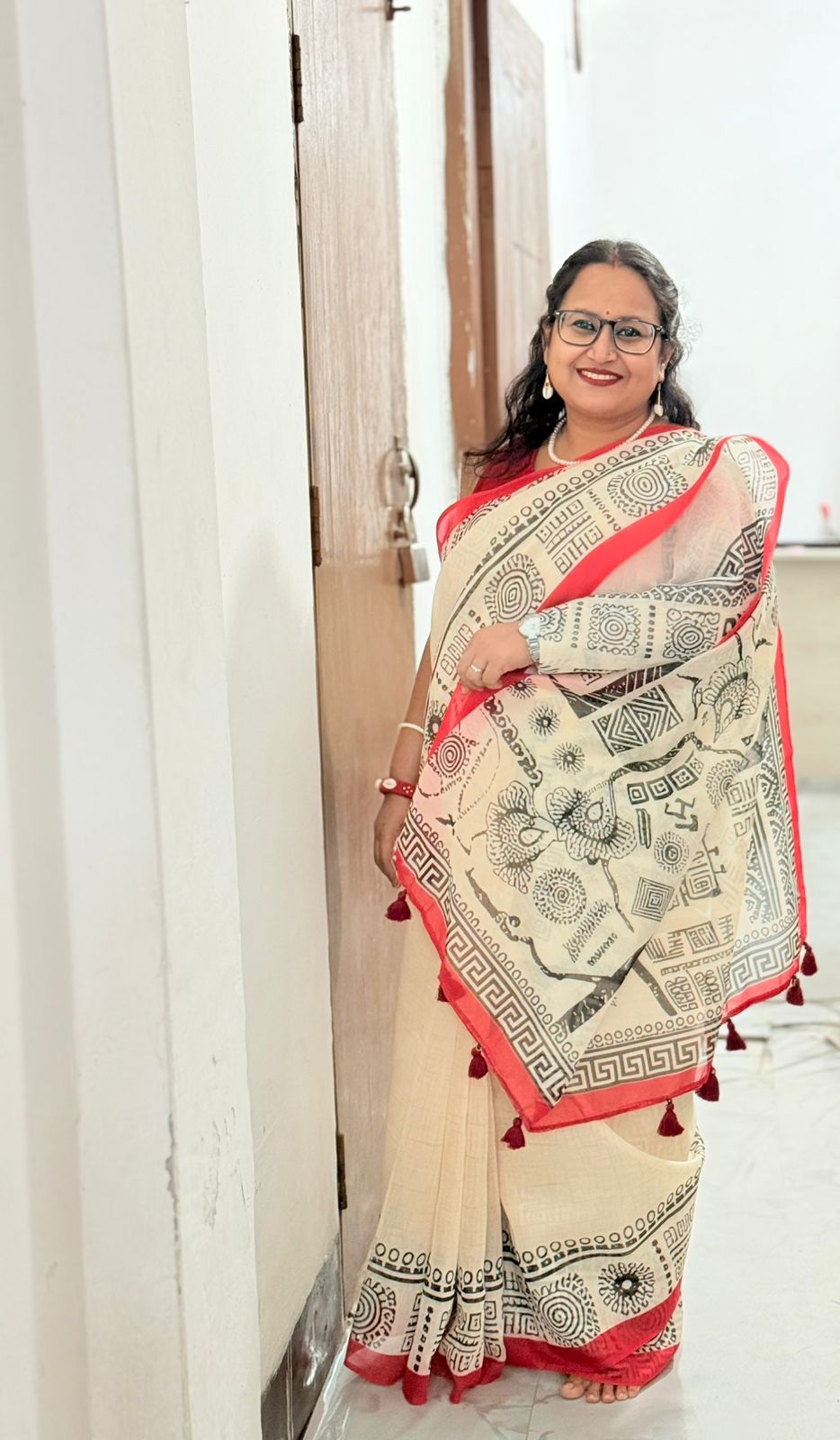 Semi Moslin Silk Saree-DG0101