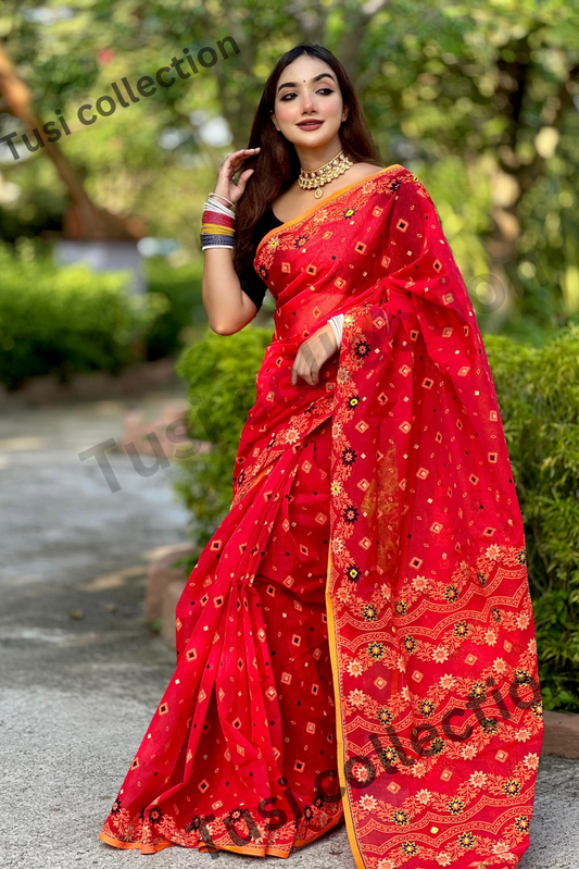 প্রিমিয়াম হাফসিল্ক বুটিক শাড়ি