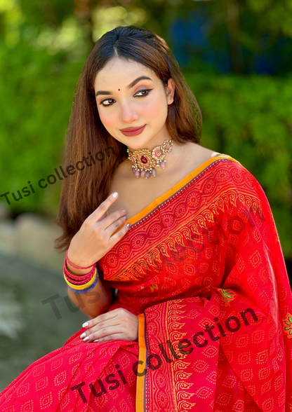 প্রিমিয়াম হাফসিল্ক বুটিক শাড়ি