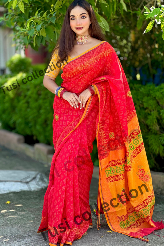 প্রিমিয়াম হাফসিল্ক বুটিক শাড়ি