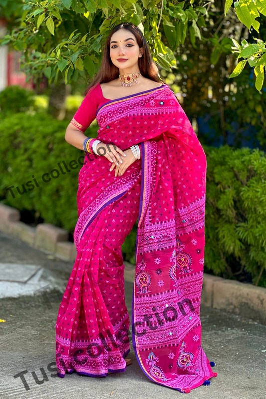 প্রিমিয়াম হাফসিল্ক বুটিক শাড়ি