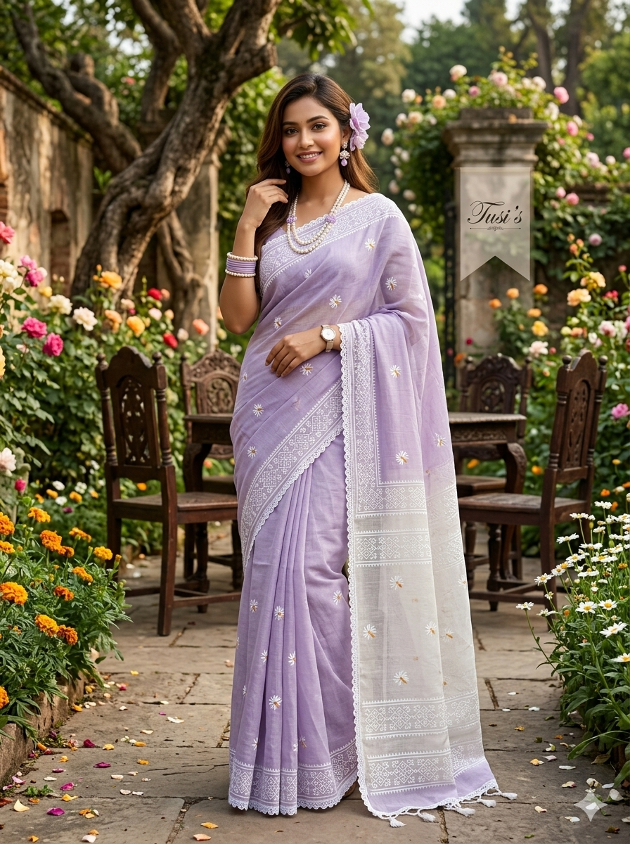 টাংগাইলের প্রিমিয়াম খাদি কটন শাড়ি